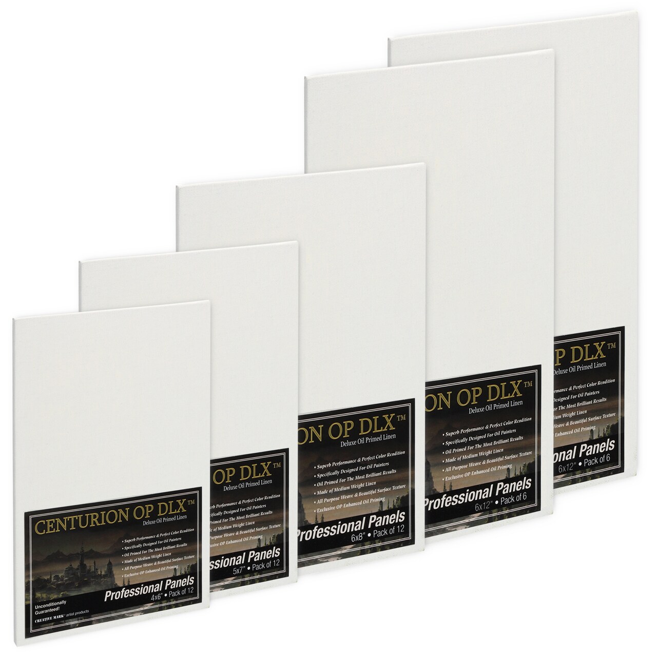 Centurion Deluxe Oil Primed Linen Panels Multi-Size Bundles - Assorted Sizes